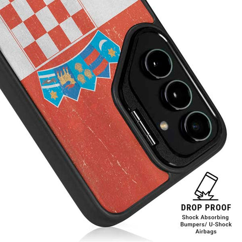 Croatia Flag Distressed Galaxy S24 FE Kickstand Case