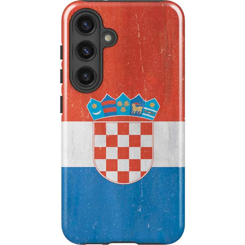 Croatia Flag Distressed Galaxy S25 Plus Impact Case