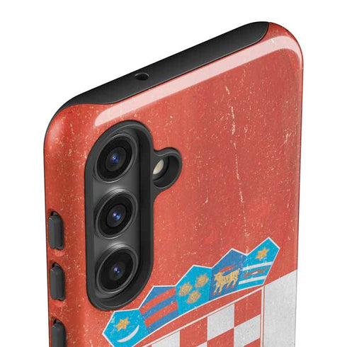 Croatia Flag Distressed Galaxy S25 Plus Impact Case
