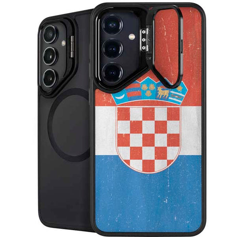 Croatia Flag Distressed Galaxy S25 Plus Kickstand Case