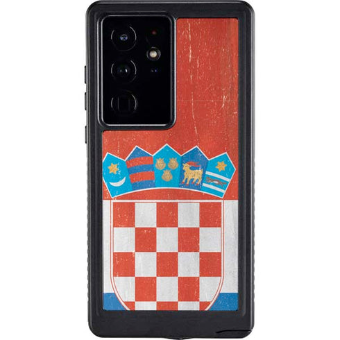 Croatia Flag Distressed Galaxy S24 Ultra Waterproof Case