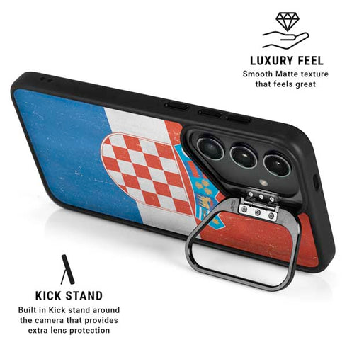 Croatia Flag Distressed Galaxy S26 Kickstand Case