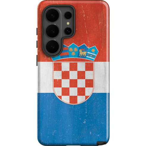 Croatia Flag Distressed Galaxy S26 Ultra Impact Case