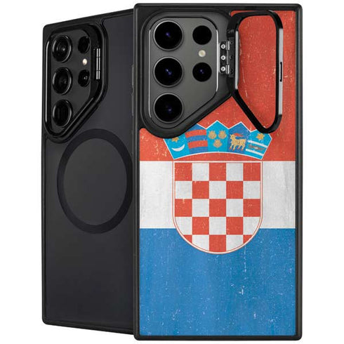 Croatia Flag Distressed Galaxy S26 Ultra Kickstand Case