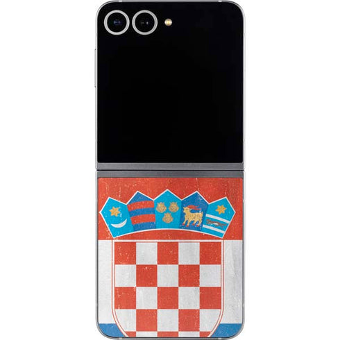 Croatia Flag Distressed Galaxy Z Flip6 Skin