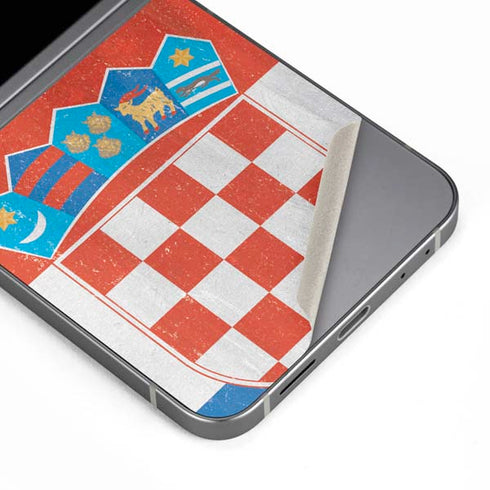 Croatia Flag Distressed Galaxy Z Flip6 Skin