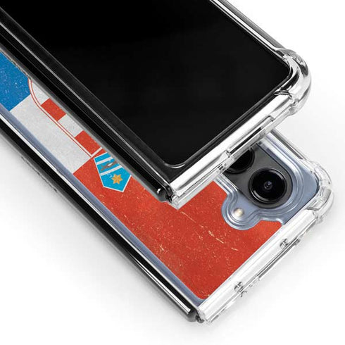 Croatia Flag Distressed Galaxy Z Fold5 5G Clear Case