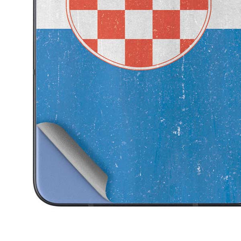 Croatia Flag Distressed Galaxy Z Fold5 5G Skin