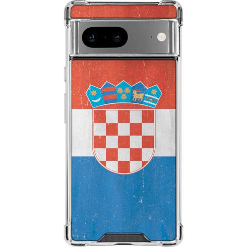Croatia Flag Distressed Google Pixel 8a Clear Case