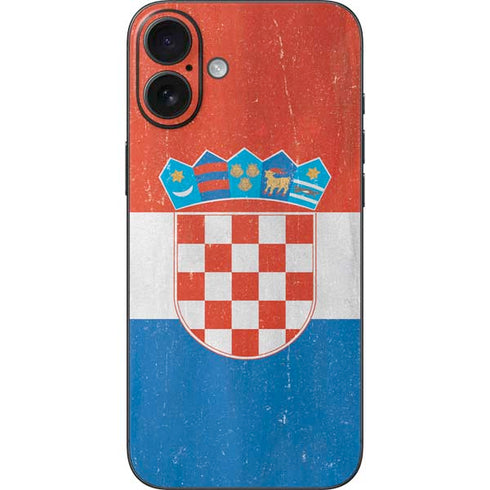 Croatia Flag Distressed iPhone 16 Plus Skin