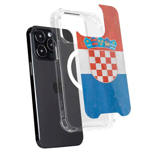 Croatia Flag Distressed iPhone 16 Pro MagSafe Case