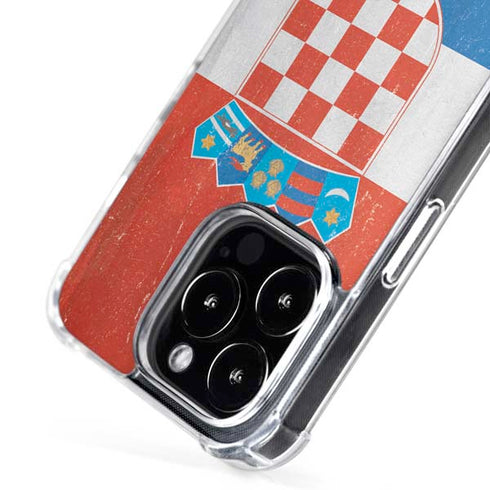 Croatia Flag Distressed iPhone 16 Pro Max MagSafe Case