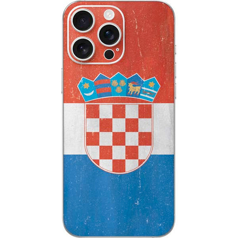 Croatia Flag Distressed iPhone 16 Pro Max Skin