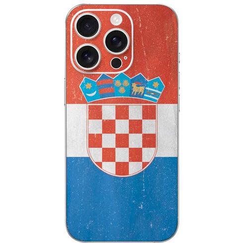 Croatia Flag Distressed iPhone 16 Pro Skin