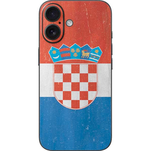 Croatia Flag Distressed iPhone 16 Skin