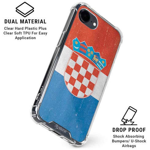 Croatia Flag Distressed iPhone 16e Clear Case