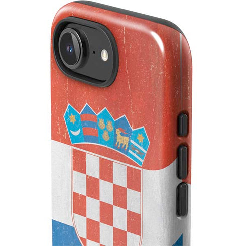 Croatia Flag Distressed iPhone 16e Impact Case