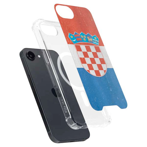 Croatia Flag Distressed iPhone 16e MagSafe Case
