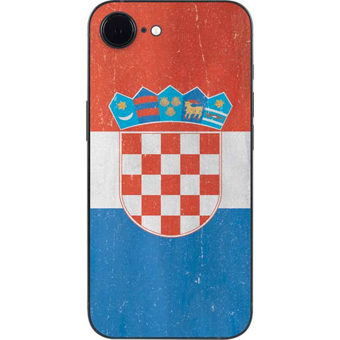 Croatia Flag Distressed iPhone 16e Skin
