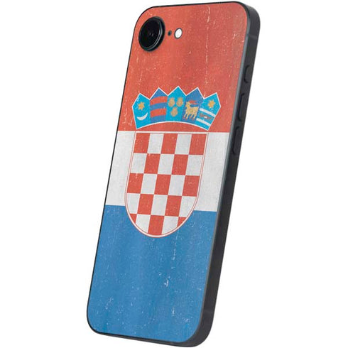 Croatia Flag Distressed iPhone 16e Skin