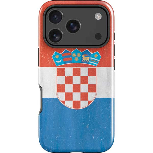 Croatia Flag Distressed iPhone 18 Pro Impact Case