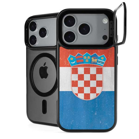 Croatia Flag Distressed iPhone 18 Pro Kickstand Case