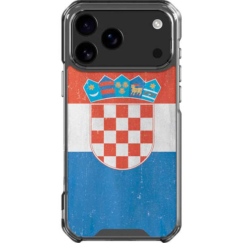 Croatia Flag Distressed iPhone 18 Pro Max Clear Case