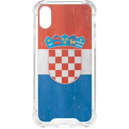 Croatia Flag Distressed iPhone XS Clear Case