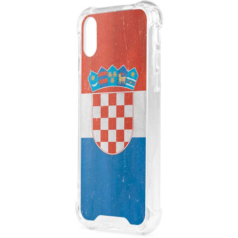 Croatia Flag Distressed iPhone XS Clear Case