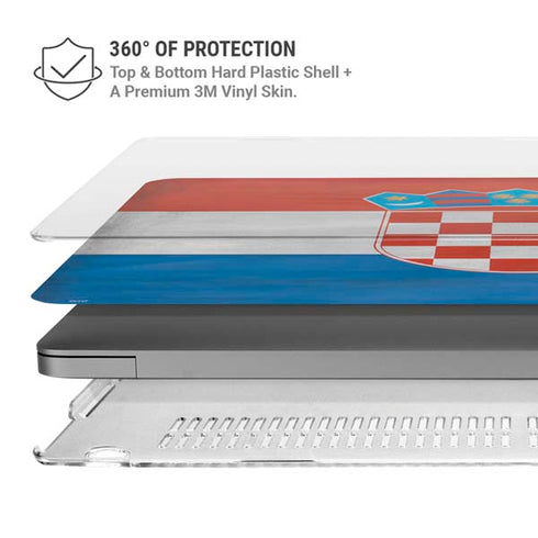 Croatia Flag Distressed MacBook Pro 14in (2021-24) Case plus Skin