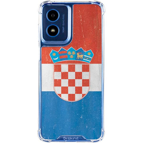 Croatia Flag Distressed Moto G Play 4G (2024) Clear Case