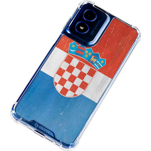 Croatia Flag Distressed Moto G Play 4G (2024) Clear Case