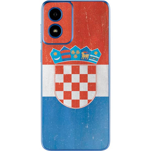 Croatia Flag Distressed Moto G Play 4G (2024) Skin