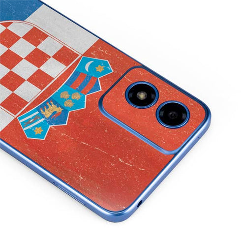 Croatia Flag Distressed Moto G Play 4G (2024) Skin