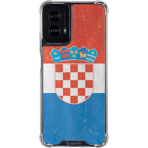Croatia Flag Distressed Moto G Power 5G (2024) Clear Case