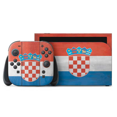 Croatia Flag Distressed Nintendo Skins