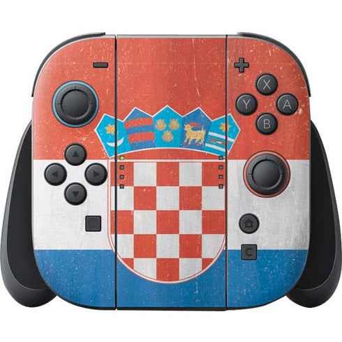 Croatia Flag Distressed Nintendo Switch 2 (2025) Joy-Con Controller Skin