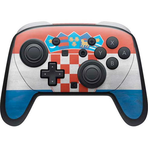 Croatia Flag Distressed Nintendo Switch 2 (2025) Pro Controller Skin