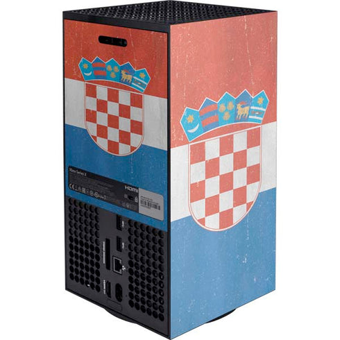 Croatia Flag Distressed XBox Series X Digital Edition Console Skin