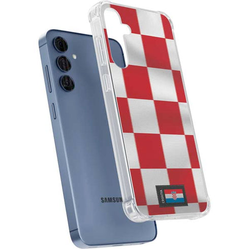 Croatia Soccer Flag Galaxy A55 5G Clear Case