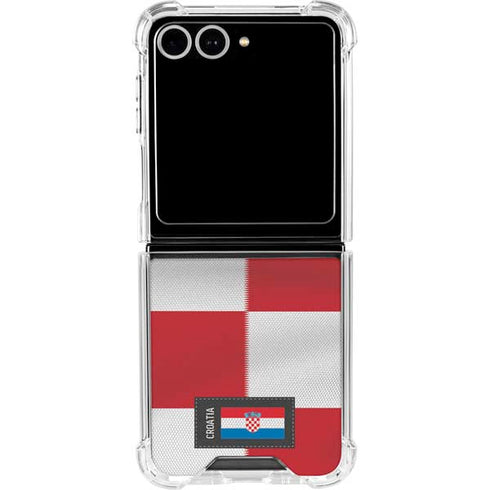 Croatia Soccer Flag Galaxy Z Flip7 Clear Case