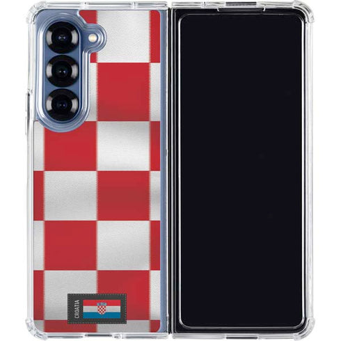 Croatia Soccer Flag Galaxy Z Fold7 Clear Case