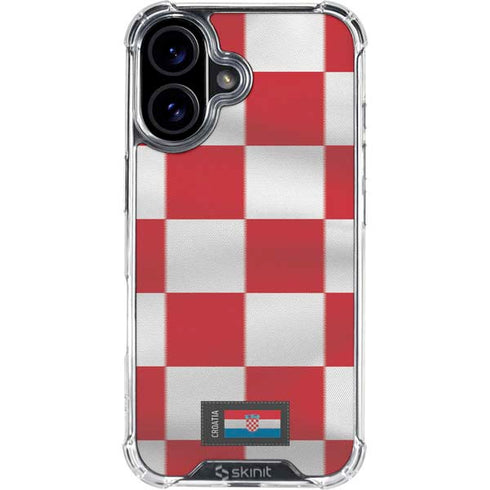 Croatia Soccer Flag iPhone 16 Plus Clear Case
