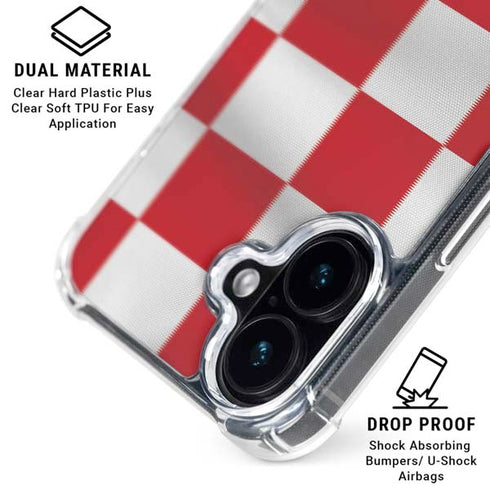 Croatia Soccer Flag iPhone 16 Plus Clear Case