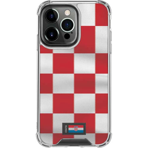 Croatia Soccer Flag iPhone 16 Pro Clear Case