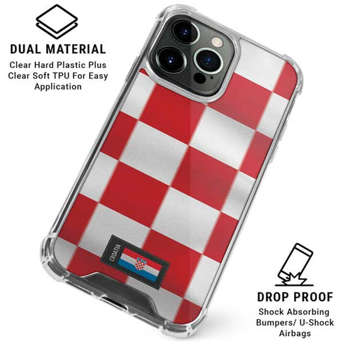 Croatia Soccer Flag iPhone 16 Pro Max Clear Case