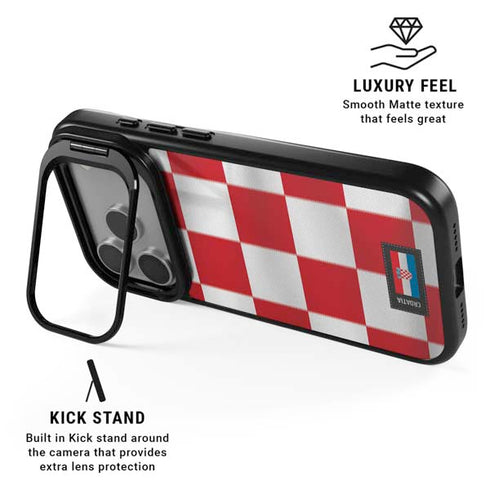 Croatia Soccer Flag iPhone 17 Pro Max Kickstand Case