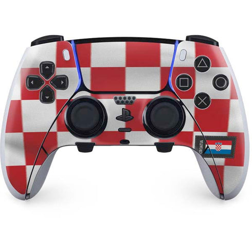 Croatia Soccer Flag PS5 DualSense Edge Pro Controller Skin