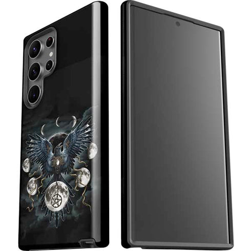 Crow and Moon Phases by Sarah Richter Galaxy S23 Ultra Pro Case