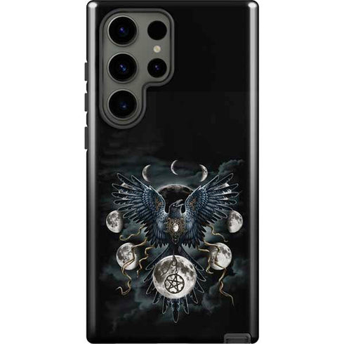 Crow and Moon Phases by Sarah Richter Galaxy S23 Ultra Pro Case